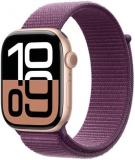 Apple Watch Series 10 GPS + Cellular 42 mm Smartwatch with Rose Gold Aluminium Case with Plum Sport Loop - One Size. Fitness Tracker, ECG App, Always-On Retina Display, Carbon Neutral