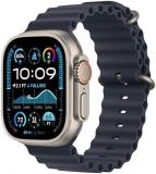 Apple Watch Ultra 2 GPS + Cellular 49mm Smartwatch, Sports Watch with Natural Rugged Titanium Case with Navy Ocean Band. Fitness Tracker, Precision GPS, Extra-Long Battery Life